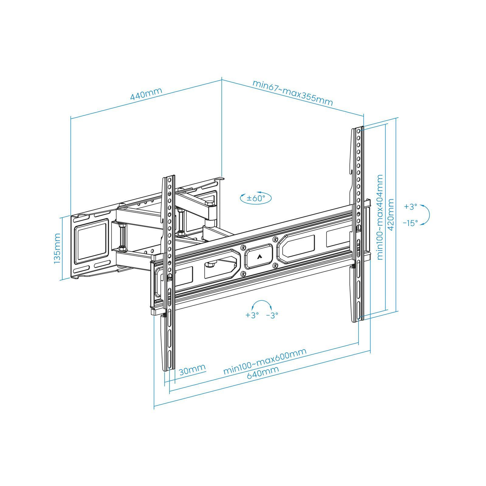 Suporte de Parede TV TOOQ LP7866TN-B (37-80" - VESA 600x400 - Preto), miniatura 2