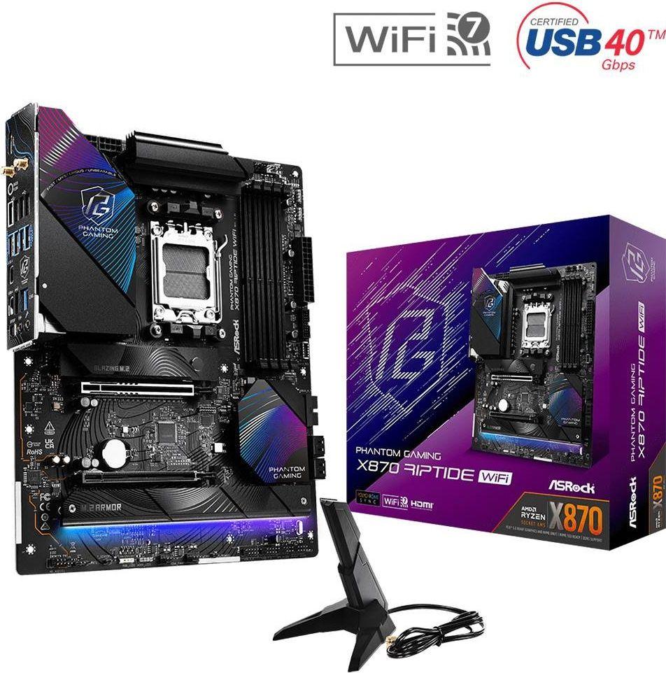 Motherboard ASROCK X870 Riptide WiFi (AM5 - ATX - Duplo canal - Multicor), miniatura 2