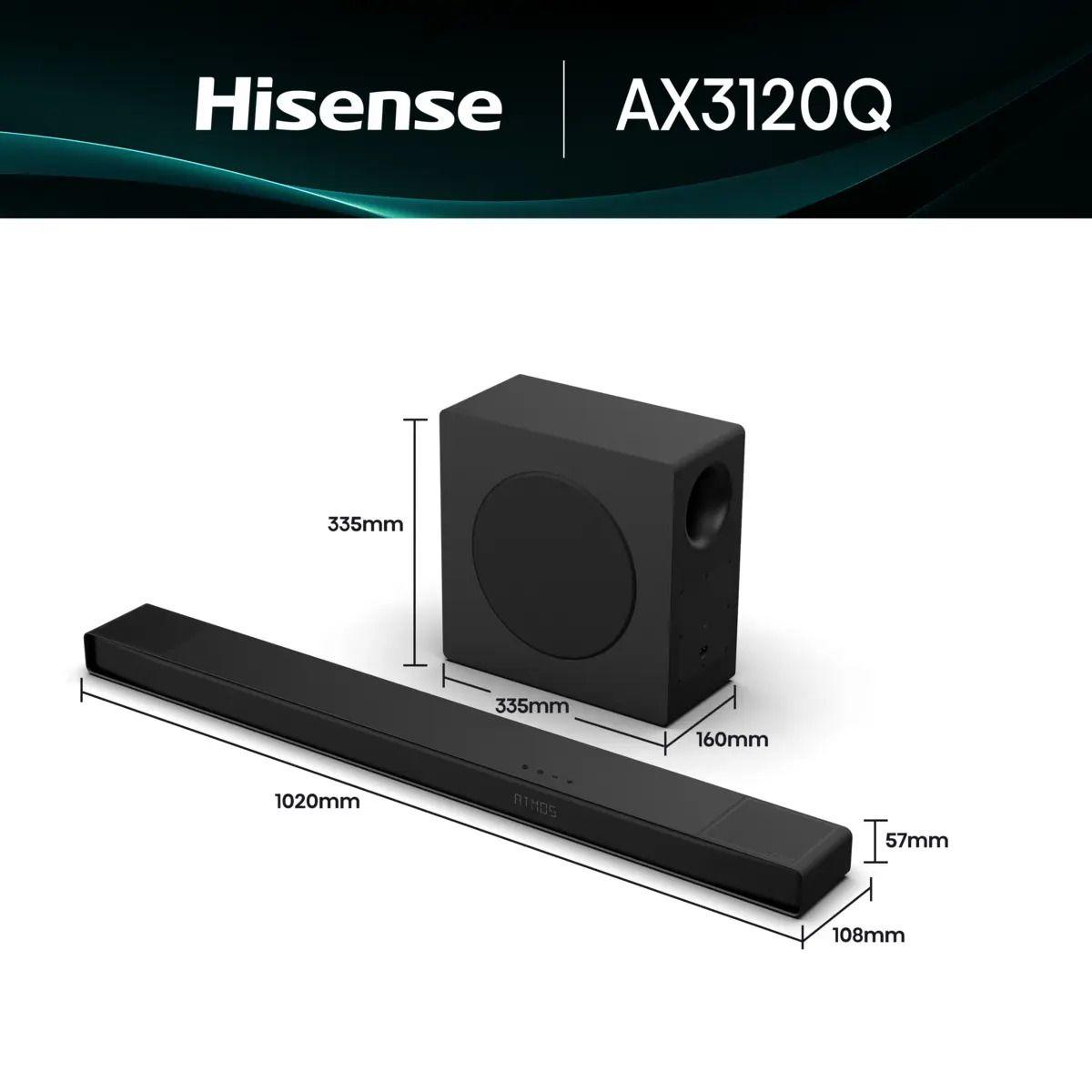 Barra de Som HISENSE AX3120Q (440 W - Sem fios - Preto), miniatura 2