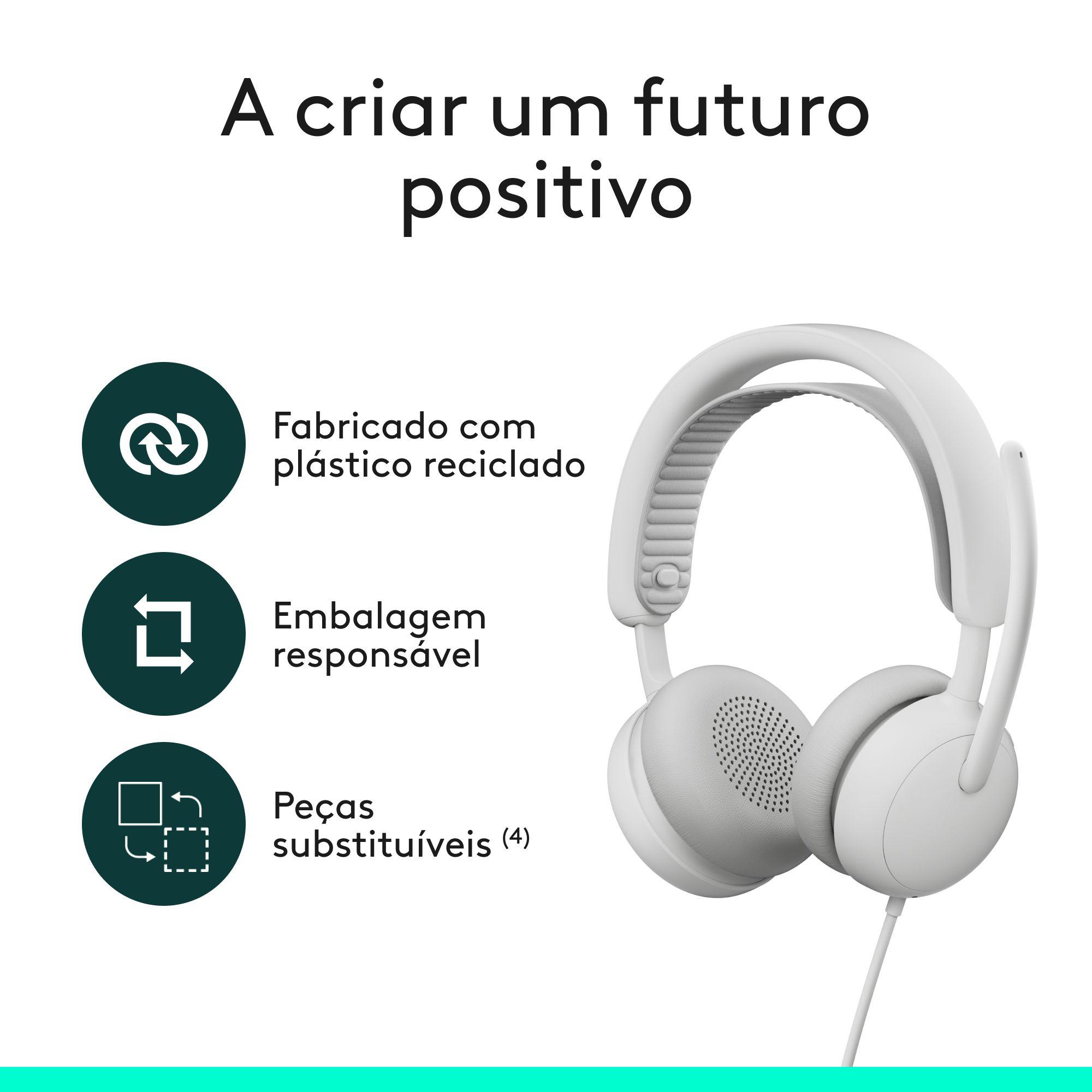 Headset LOGITECH Zone Wired 2 (Binaural - Com fios - Supra-aural - Branco), miniatura 9