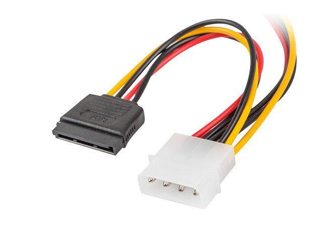 Cabo de Alimentação Interna LANBERG CA-HDSA-11CU-0015 (0,15 m - 2 x SATA 15-pin - Disco rígido - Preto, Vermelho e Amarelo)