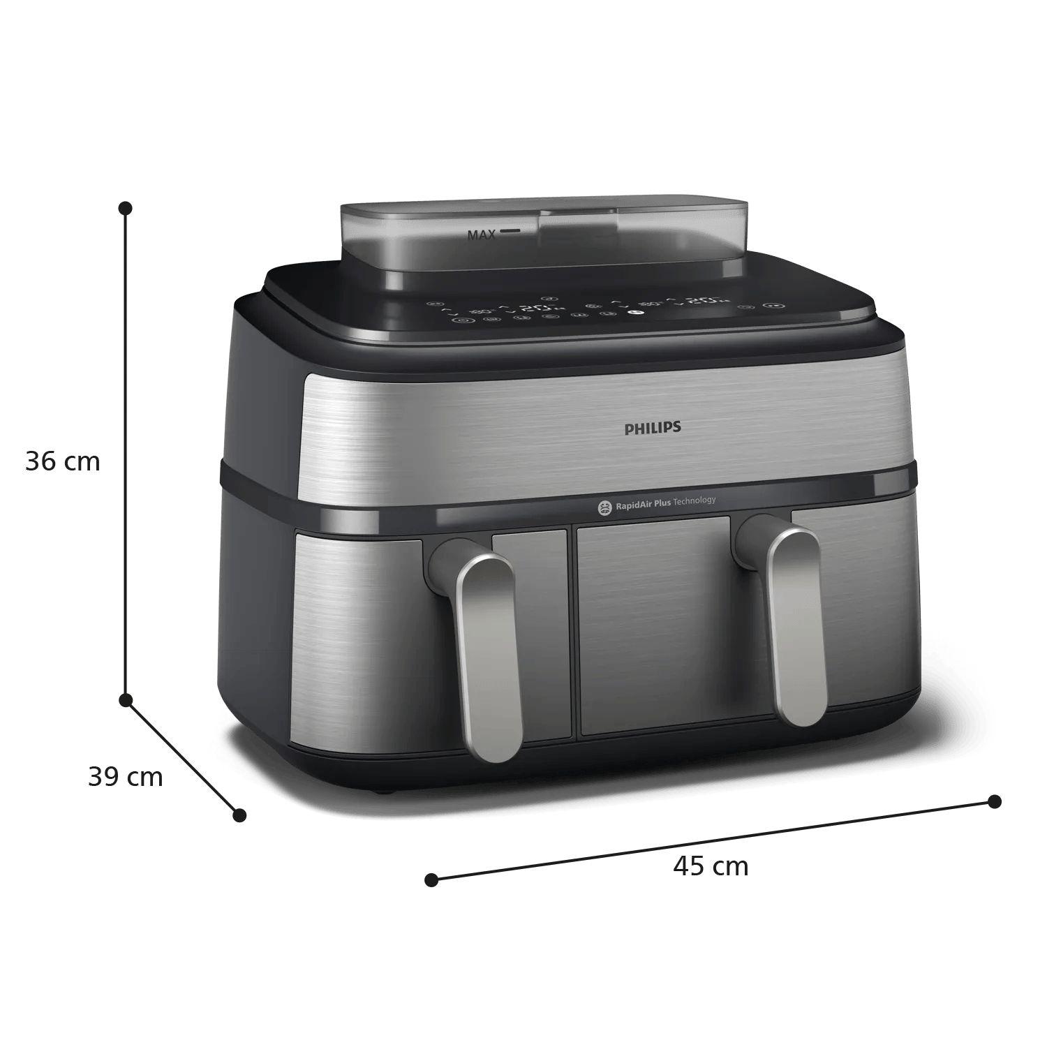 Fritadeira a Ar Independente PHILIPS NA555/00 (2750 W - 200 °C - 40 °C - Prateado), miniatura 6