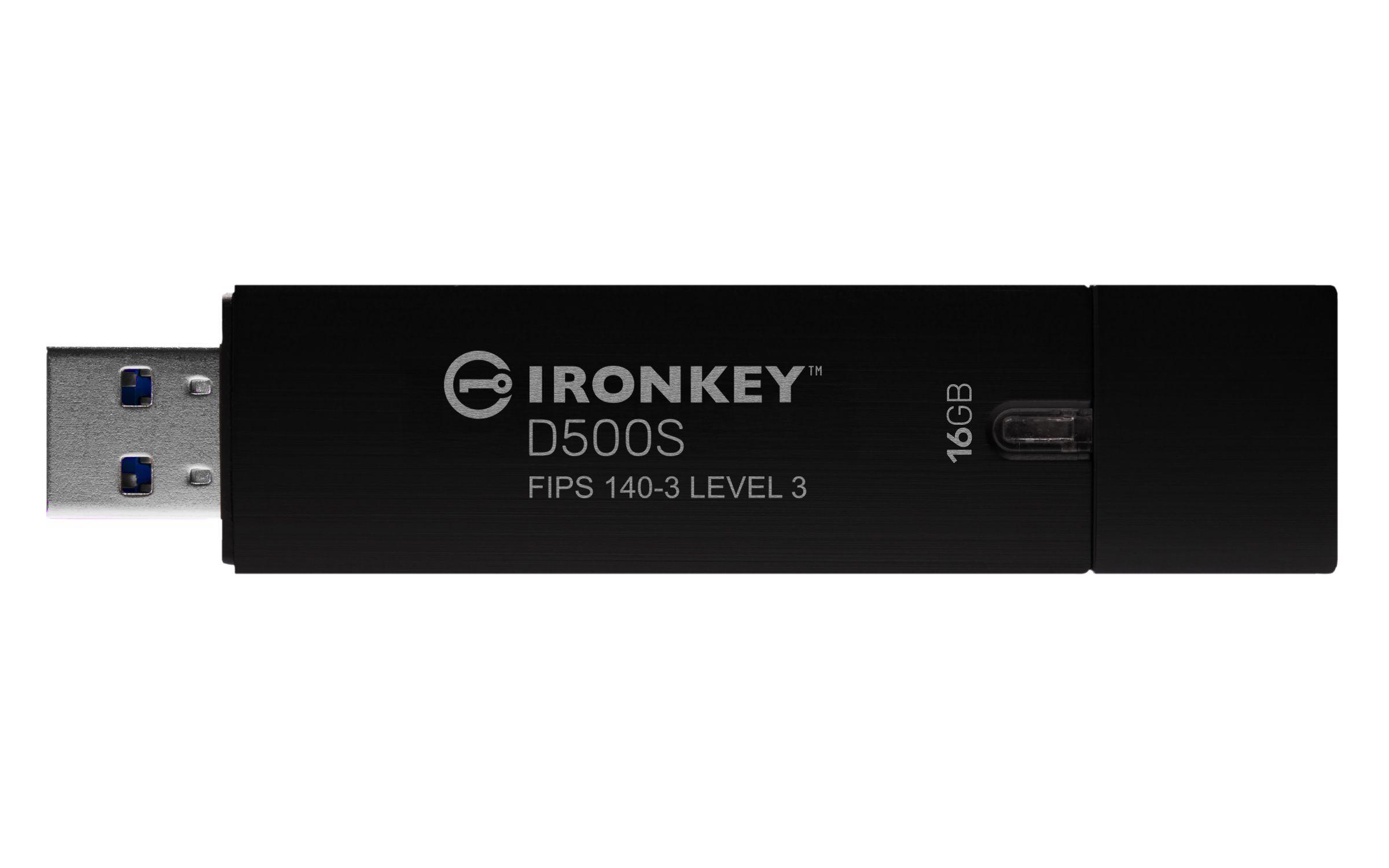 Pen USB KINGSTON IronKey D500S (USB Type-A - 3.2 Gen 1 - Tampa - Preto) — miniatura 3