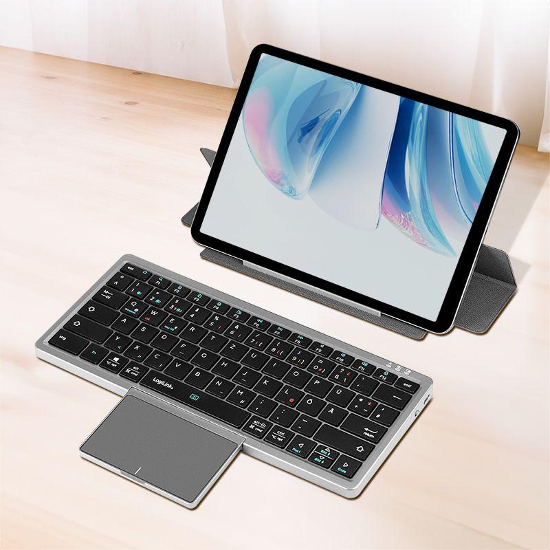 Teclado LOGILINK ID0214 (Alemão - Direito - Bluetooth - Cinzento) — miniatura 7