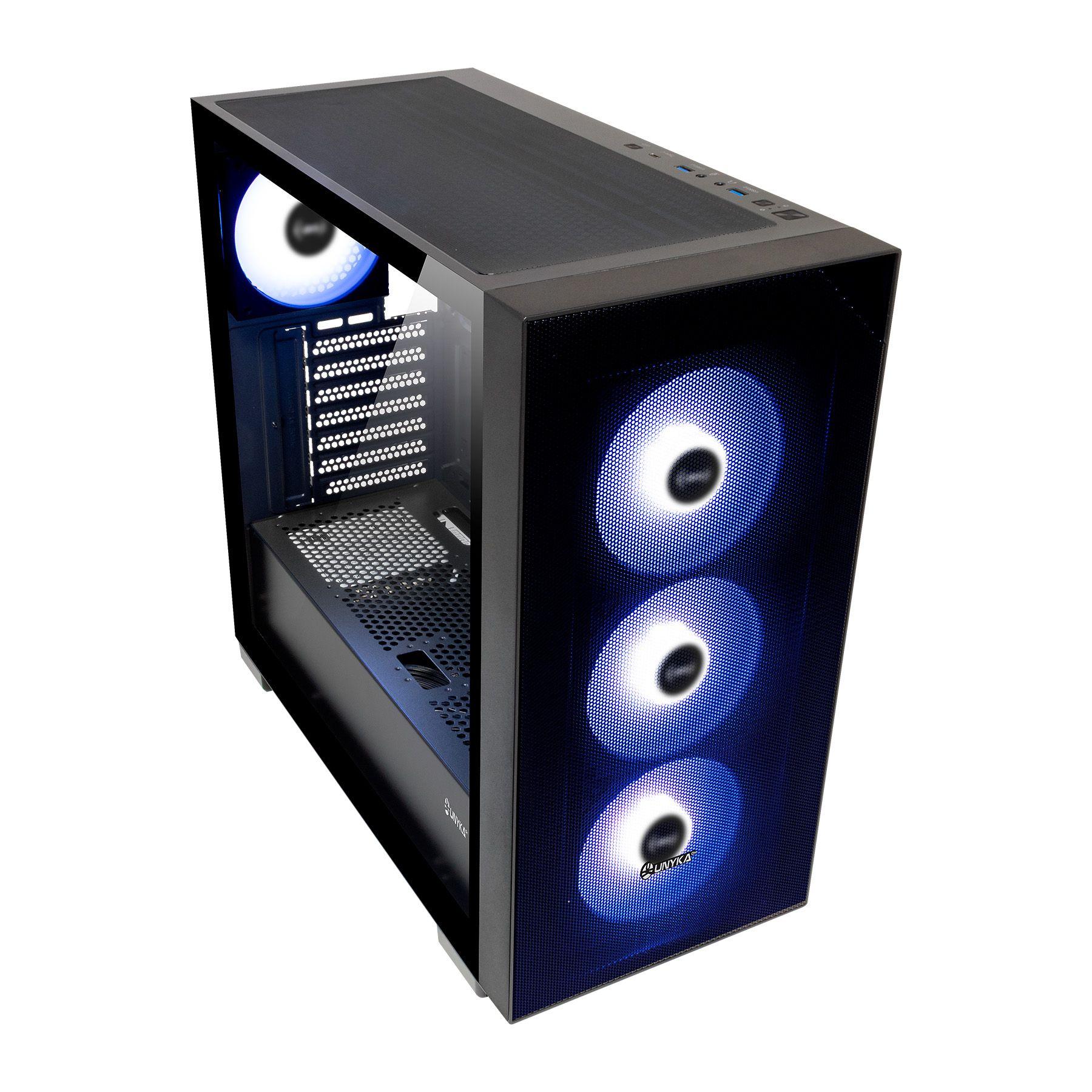 Caixa PC UNYKACH Revelat Mesh Black (ATX, Micro ATX - Midi Tower - ARGB multicolor - Preto) — miniatura 7