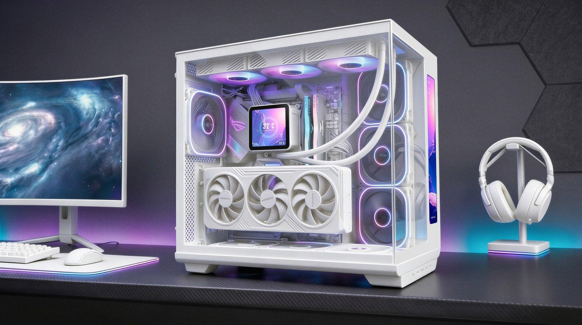Caixa PC Gaming MARS GAMING MC-REVMAXW (Midi Tower - Ecrã LCD IPS 11,8" - Branco), miniatura 14
