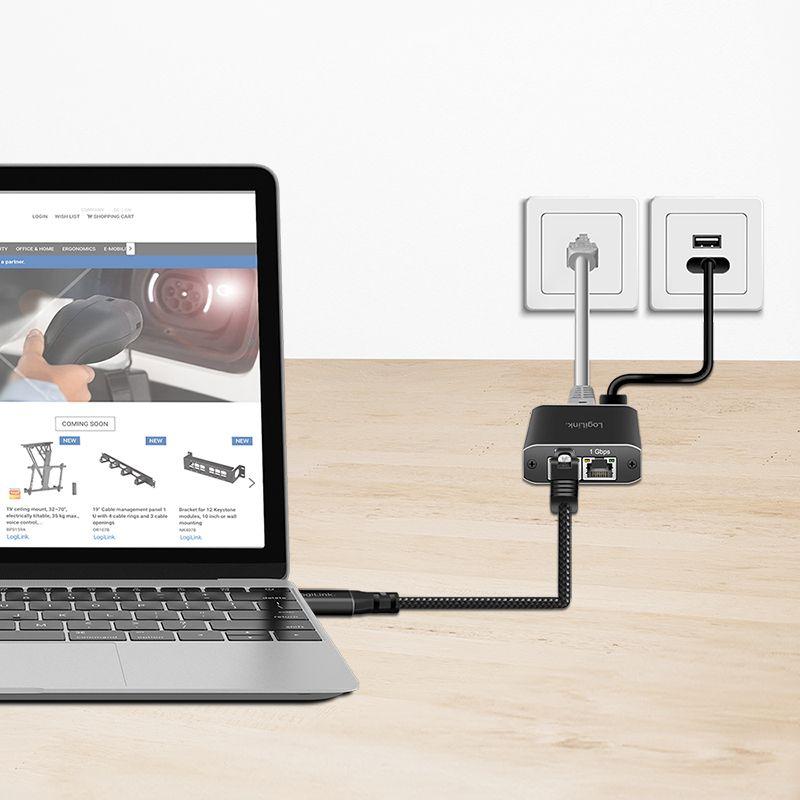 Cabo Adaptador USB 3.0 para Ethernet LOGILINK CU0404 (5 m - Cat6 - USB-A - Preto), miniatura 4