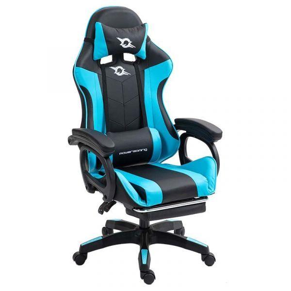 Cadeira Gaming POWERGAMING 813 (Aço - Preto e Azul), miniatura 2