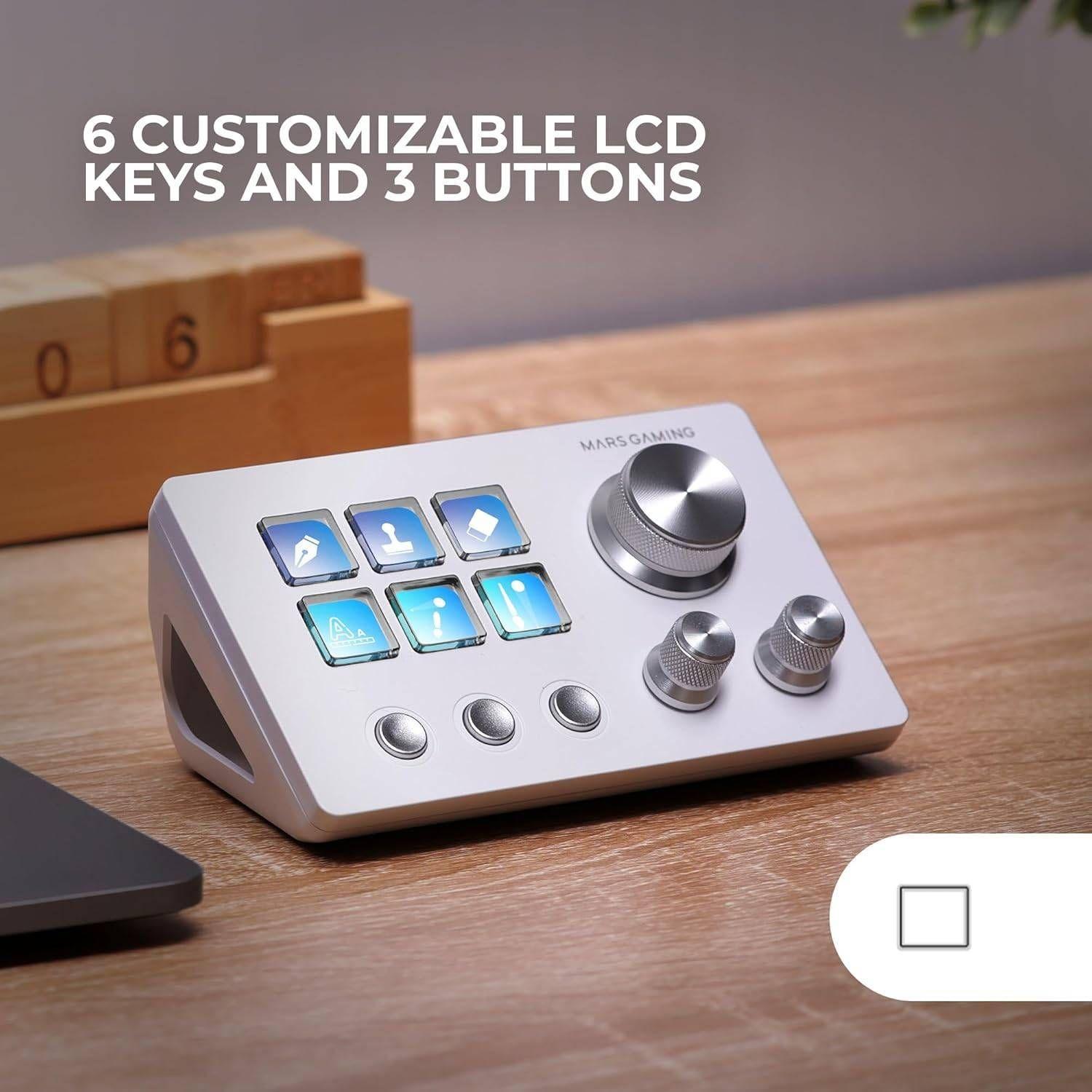 Control Deck MARS GAMING MSDTWOW (9 botões - USB Tipo-C - Windows e Mac - Branco) — miniatura 6