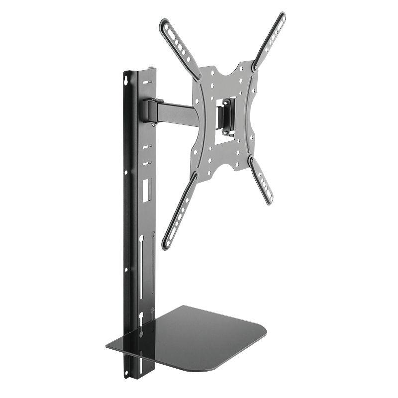 Suporte de Parede TV LOGILINK BP0048 com Prateleira (32"-55" - VESA 400 x 400 - Até 30 kg - Preto e Aço Inoxidável)