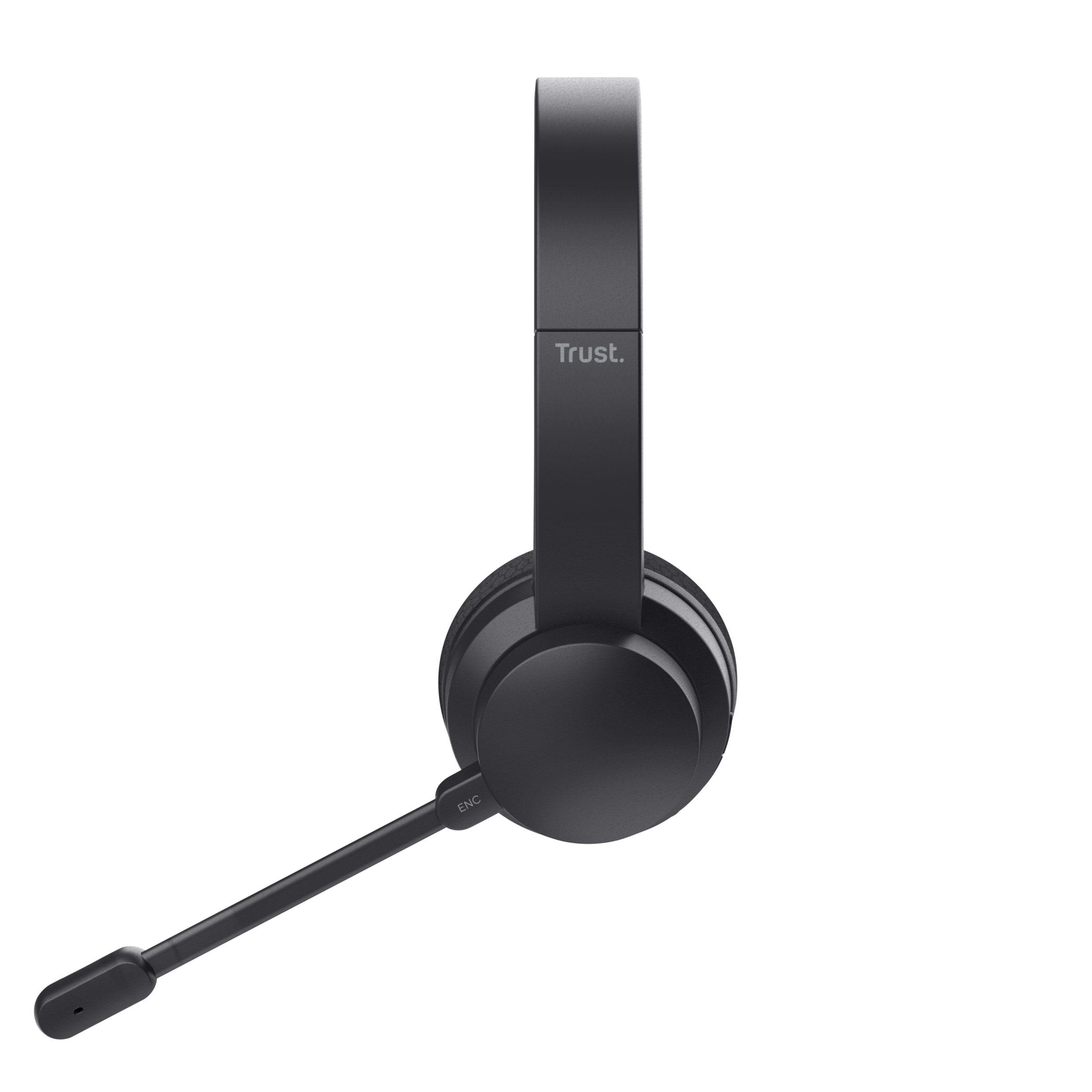 Headset TRUST Ayda Wireless ENC (Binaural - Com fios e sem fios - Supra-aural - Preto) — miniatura 4