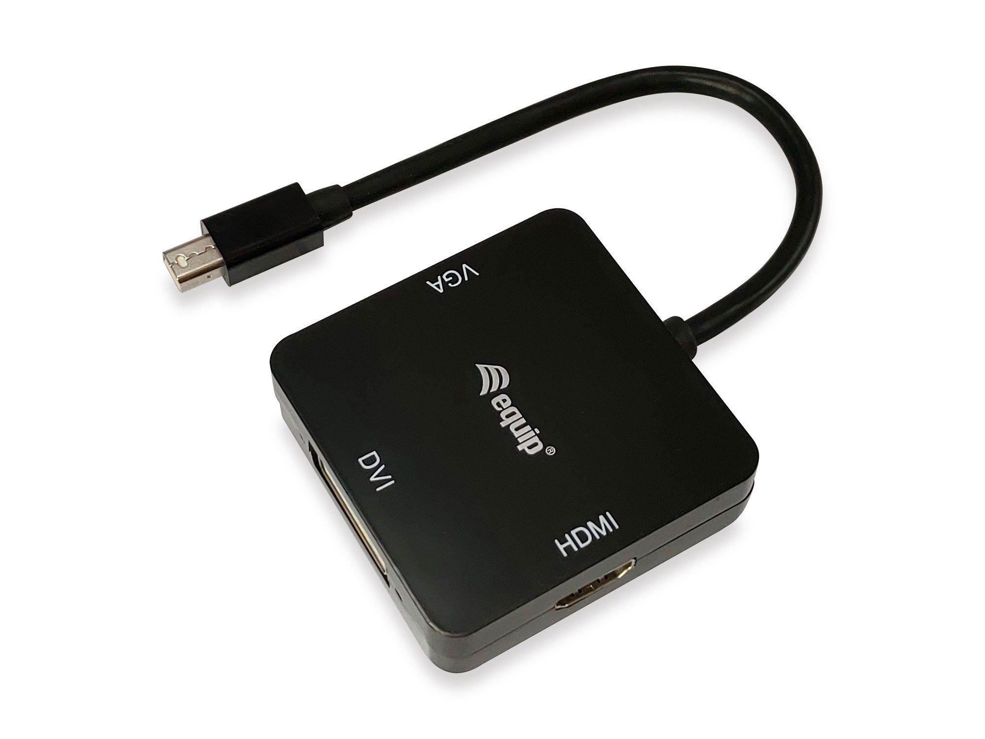 Adaptador de Vídeo EQUIP 133439 (0,15 m - Mini DisplayPort - DVI-D + VGA - Preto)