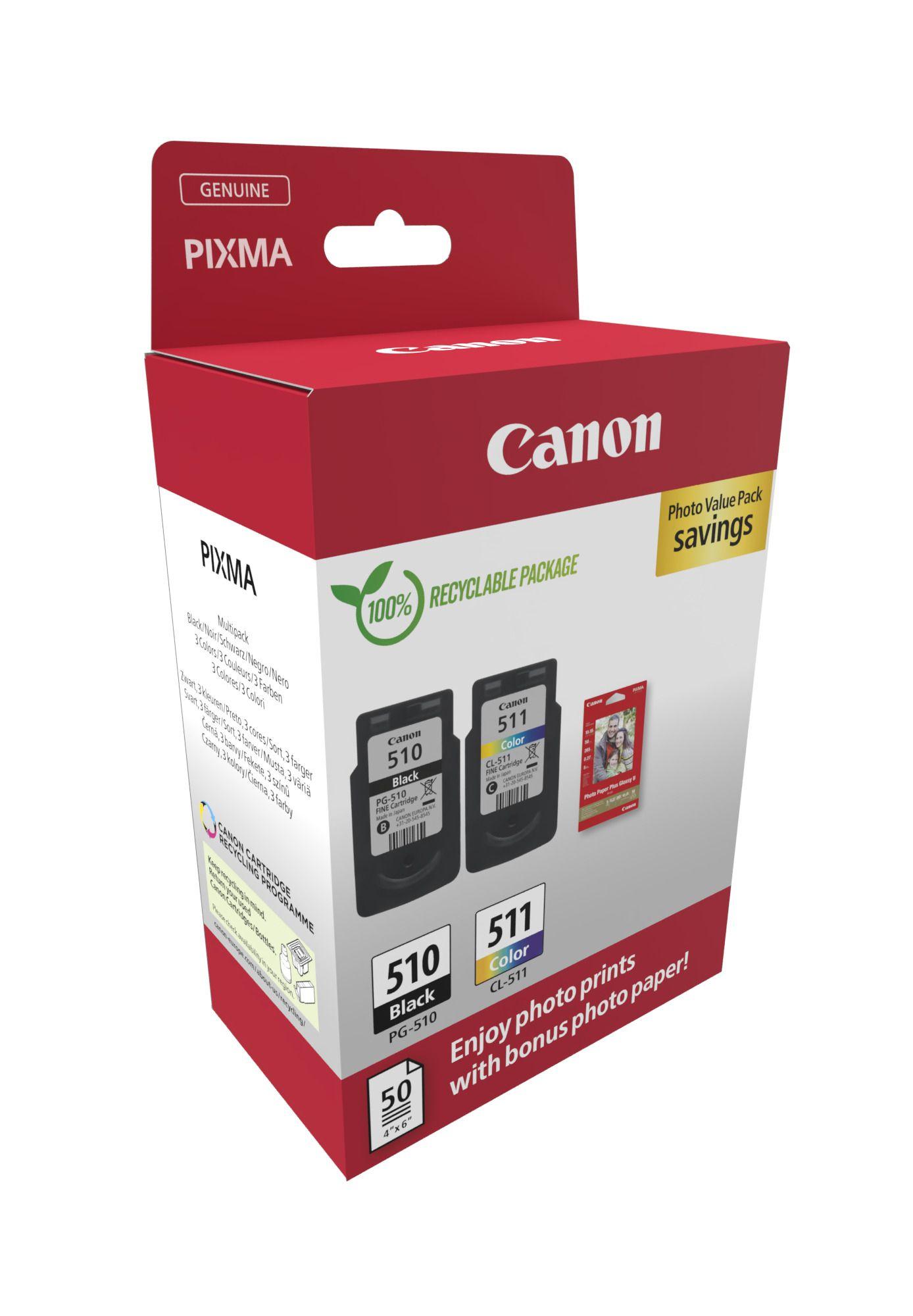 Tinteiro CANON PG-510/CL-511 (Até 220 páginas A4 - Preto e Cores), miniatura 2