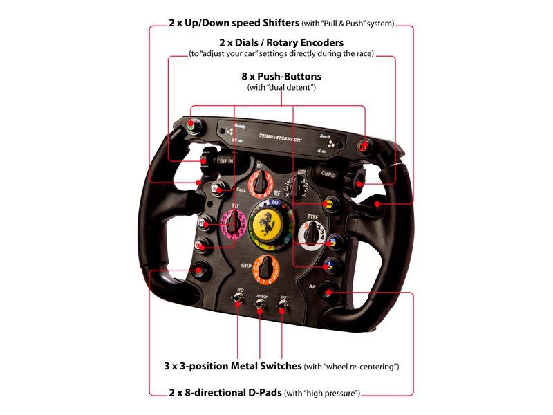 Volante THRUSTMASTER Ferrari F1 Wheel Add-On (PlayStation/Xbox - Com fios - Preto e Vermelho) — miniatura 5