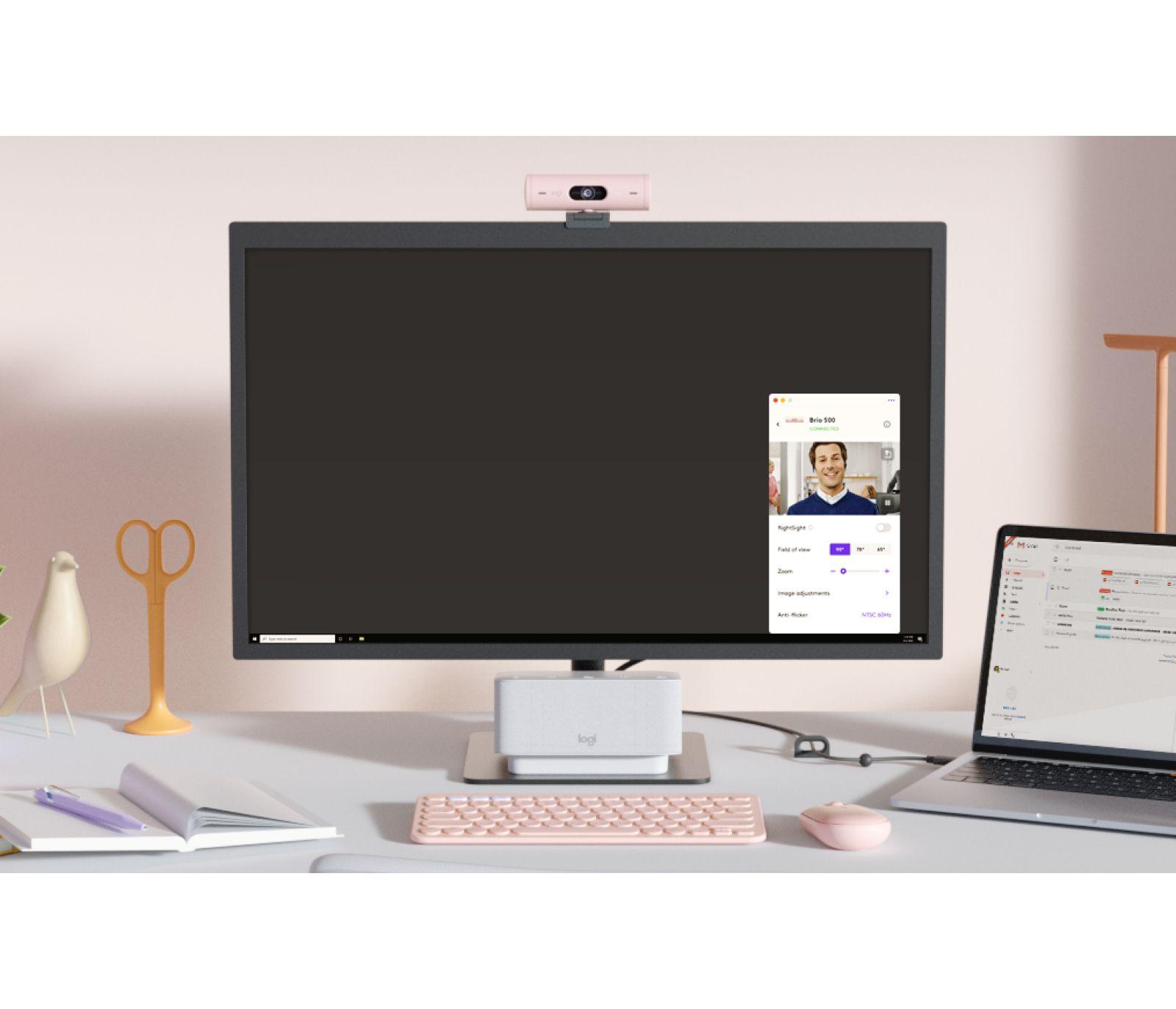 Webcam LOGITECH Brio 500 (USB Type C - USB Type-C - Rosa) — miniatura 6