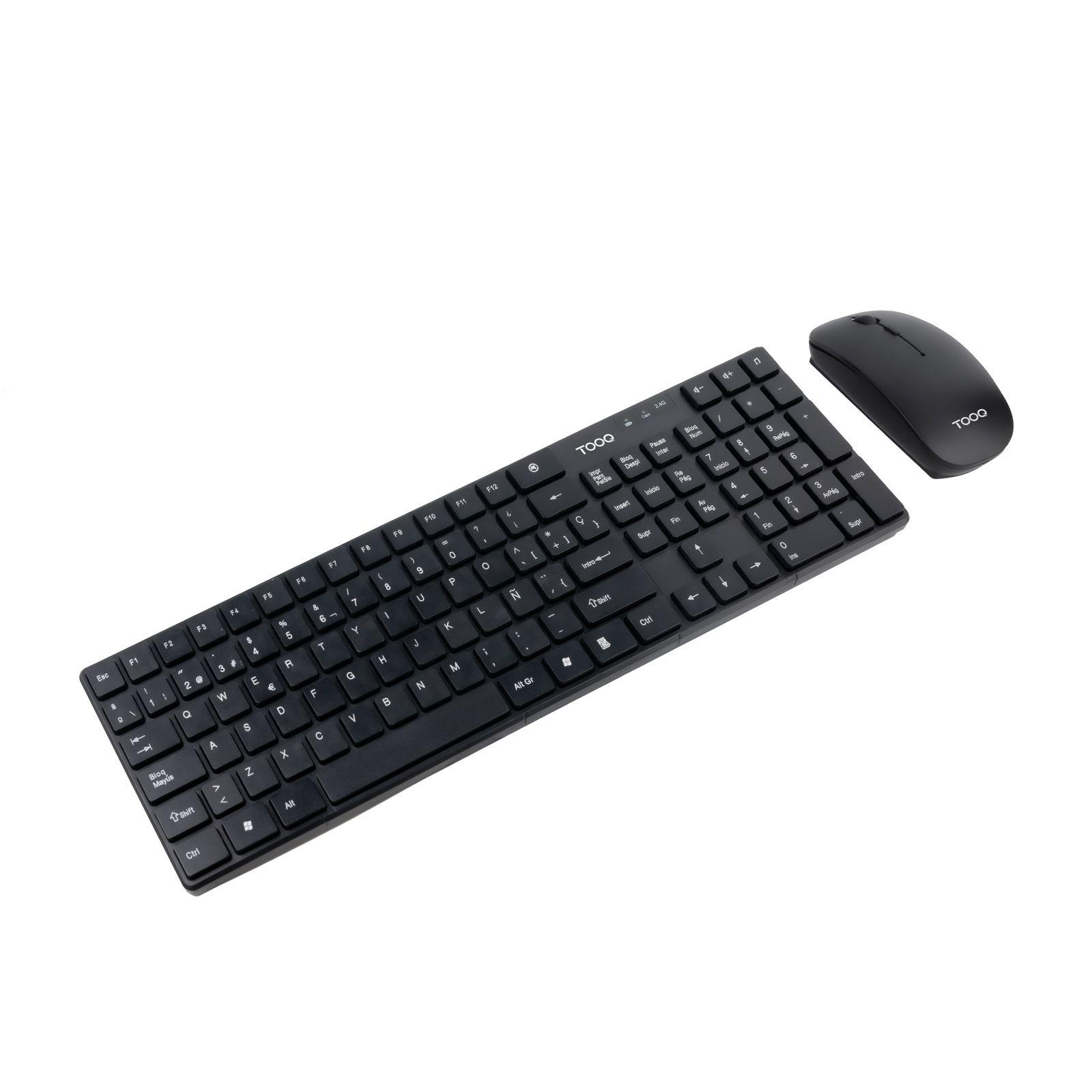 Conjunto de Teclado e Rato TOOQ TQKMW-3102-B (Interruptor de membrana - RF Wireless - Sem fios - Preto)