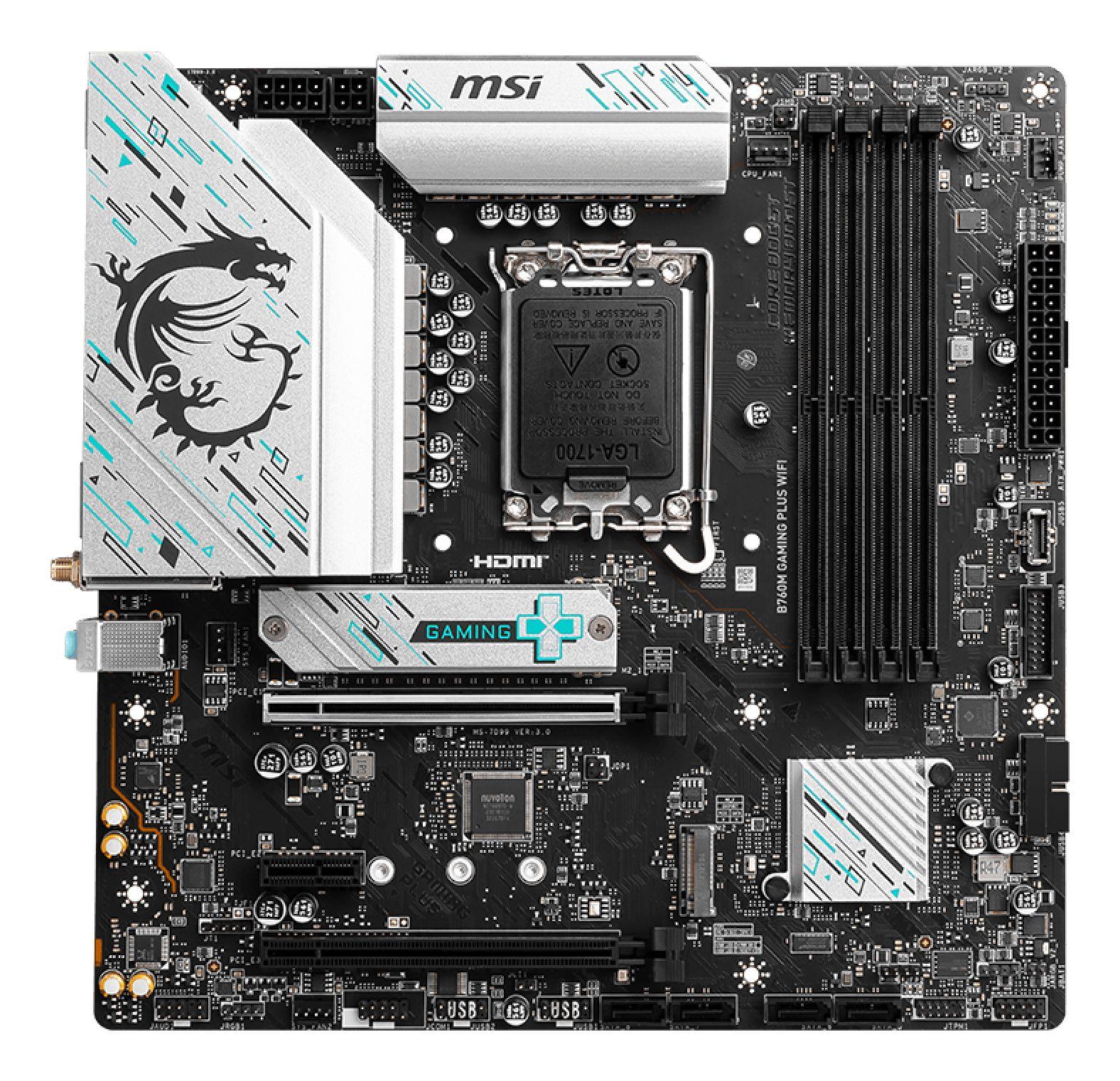 Motherboard MSI B760M GAMING PLUS WIFI (LGA 1700 - micro-ATX - Duplo canal) — miniatura 2