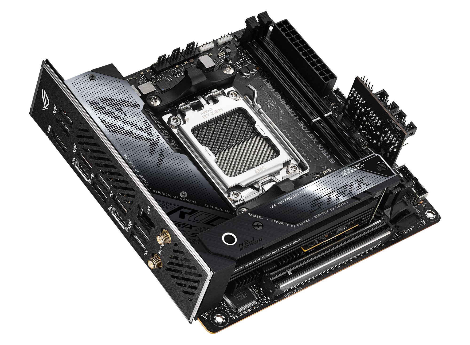 Motherboard ASUS ROG STRIX X670E-I GAMING WIFI (AM5 - mini-ITX - Duplo canal - Preto) — miniatura 6