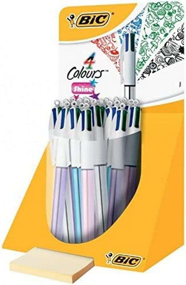 Expositor de 20 Canetas Esferográficas BIC 4 Colours Shine (Cores Metálicas Sortidas)