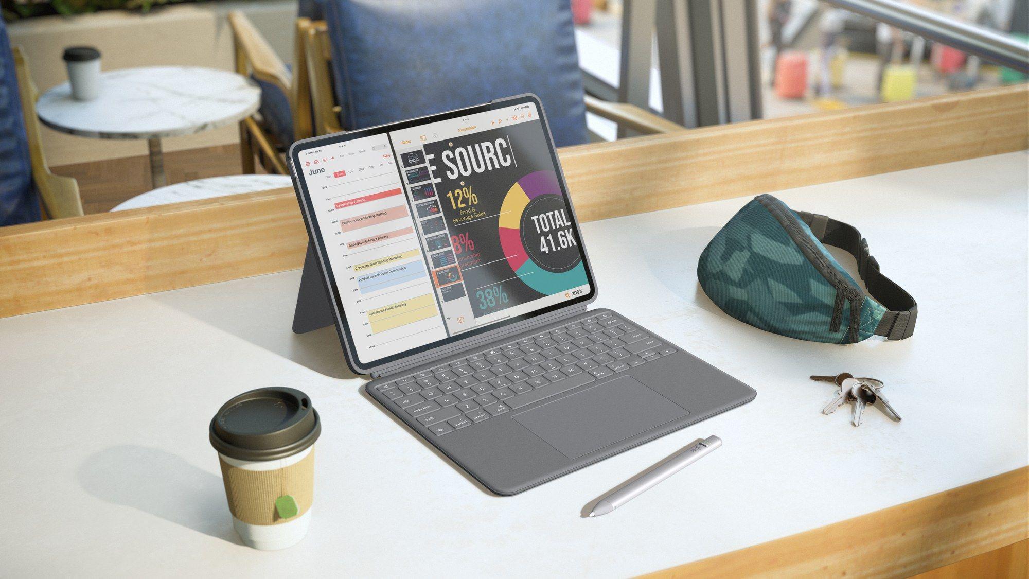 Teclado LOGITECH Combo Touch (Estados Unidos - Mini - Smart Connector - Cinzento), miniatura 8