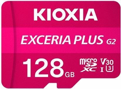 Cartão de Memória KIOXIA Exceria Plus G2 (128GB - Classe 10 - 100 MB/s - Rosa)