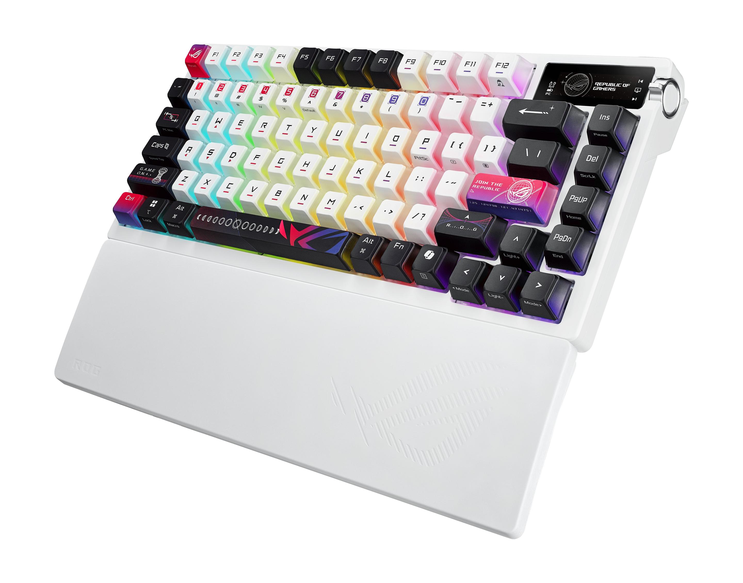 Teclado ASUS ROG Azoth X (Suíço - Interruptor de chave mecânico - 75% - Preto, Branco) — miniatura 3
