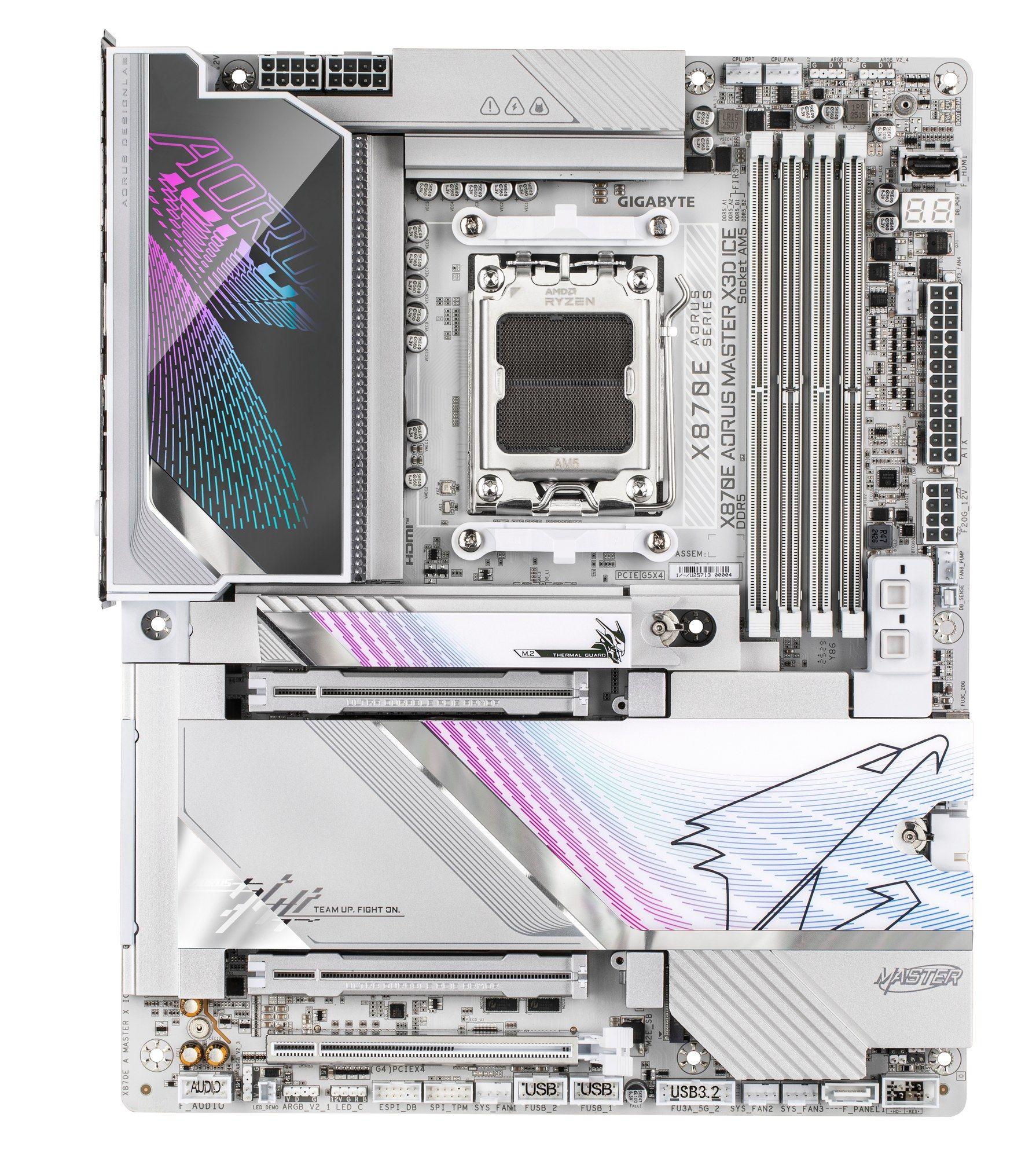 Motherboard ATX GIGABYTE X870E AORUS MASTER X3D ICE (AM5 - ATX - DDR5-SDRAM - Branco), miniatura 2