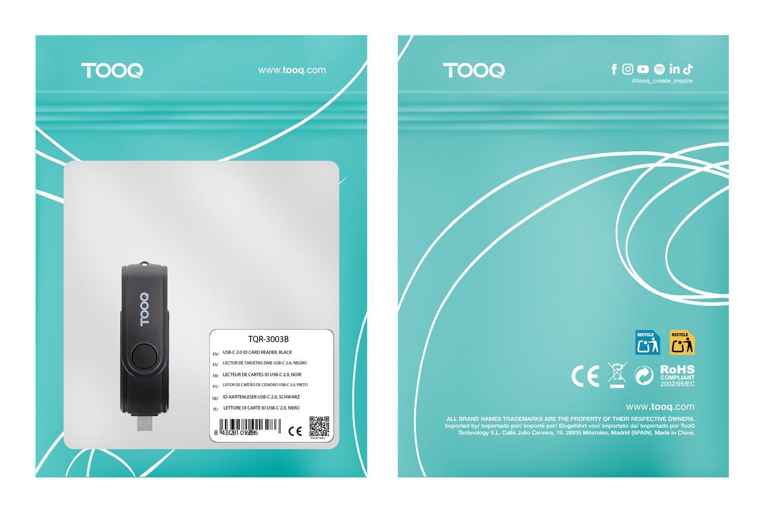 Leitor de Cartões TOOQ TQR-3003B (USB-C 2.0, USB-A 3.0 - MicroSD - Preto), miniatura 6