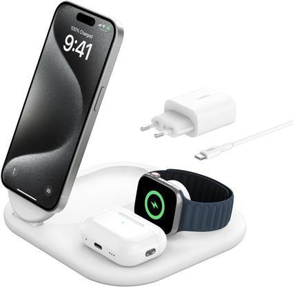 Estação de Carregamento Sem Fios BELKIN BoostCharge WIZ029VFWH (USB Type-C para USB Type-C - USB Tipo-C para USB Tipo-C - Branco)