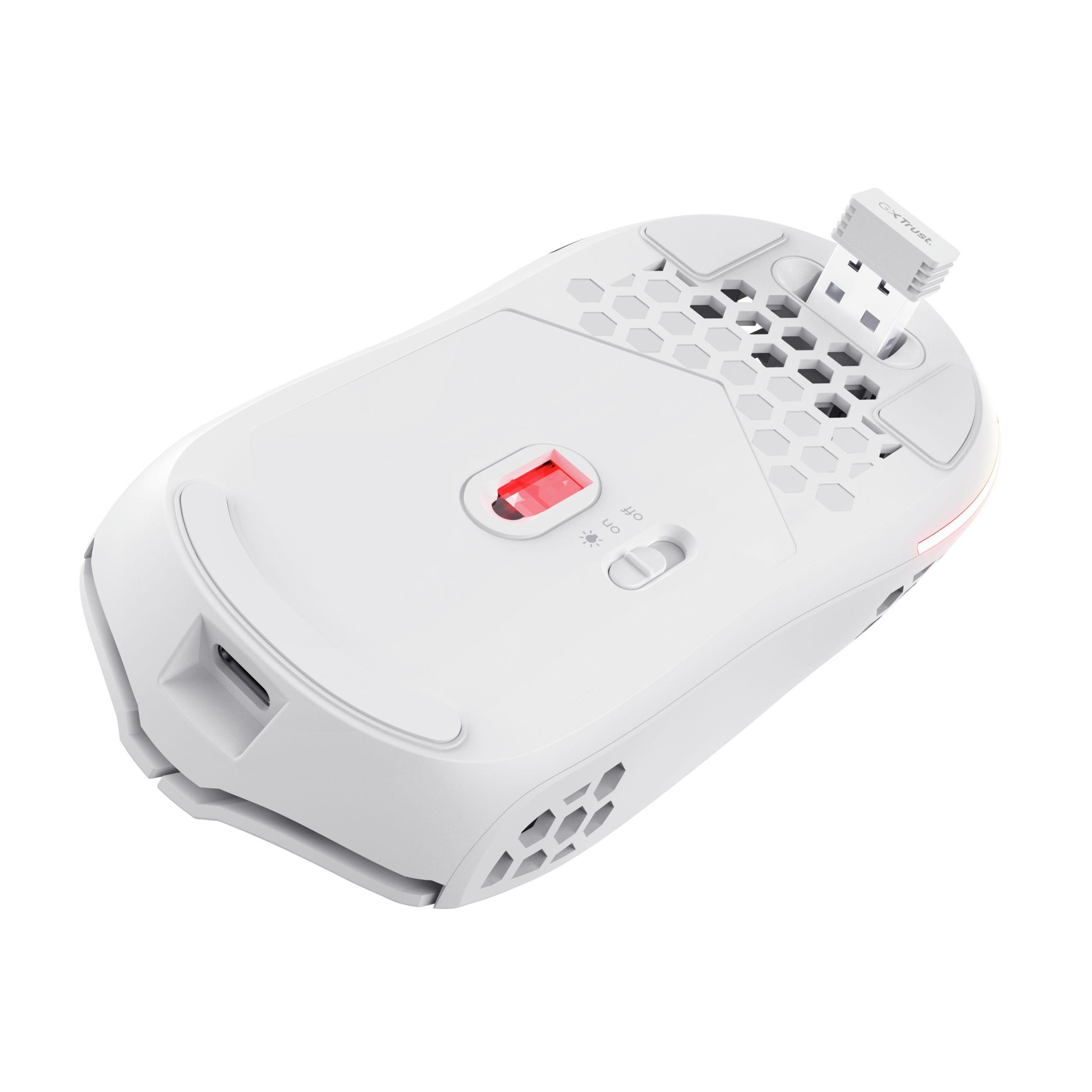 Rato TRUST GXT 929W Helox (Mão direita - 4800 DPI - Ótico - Branco) — miniatura 3
