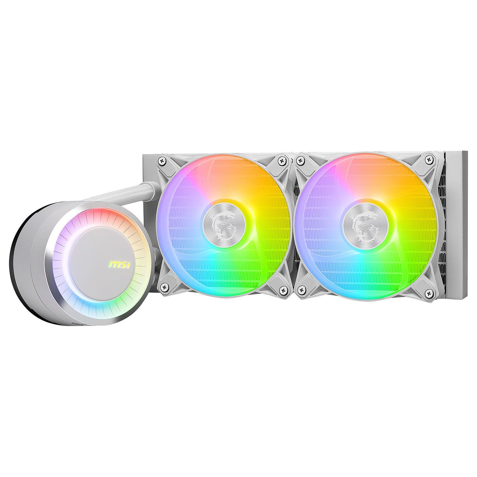 Sistema de Arrefecimento Líquido All-in-One MSI MAG CoreLiquid E240 (120 mm - 2 ventoinhas - ARGB - Branco) — miniatura 3