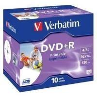 DVD+R Imprimível VERBATIM 43508 (Pack de 10 - 4,7 GB - 16x)