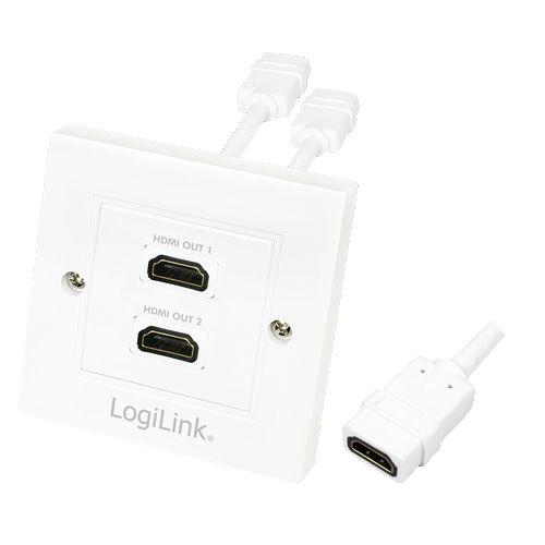 Adaptador HDMI de Tomada de Parede LOGILINK AH0015 (HDMI Type A - Branco)
