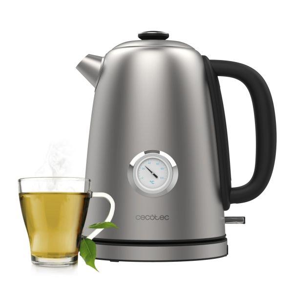 Jarro Elétrico CECOTEC Thermosense 620 Vintage (2200 W - 1,7 l - Aço Inoxidável e Preto)