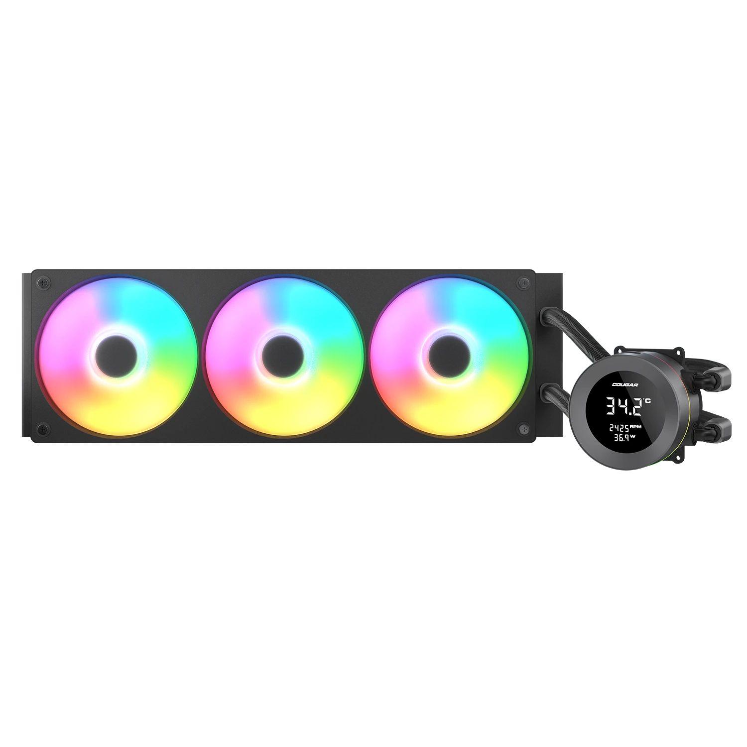 Refrigeração Líquida para CPU COUGAR Poseidon Vistek ARGB 360 (120 mm - 2500 RPM - Multi - Preto)