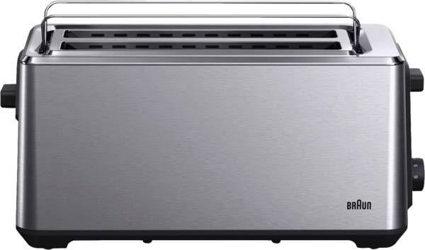 Torradeira BRAUN HT5220BK (1470 W - Aço inoxidável - Altura 18,8 cm - Preto e Inox)