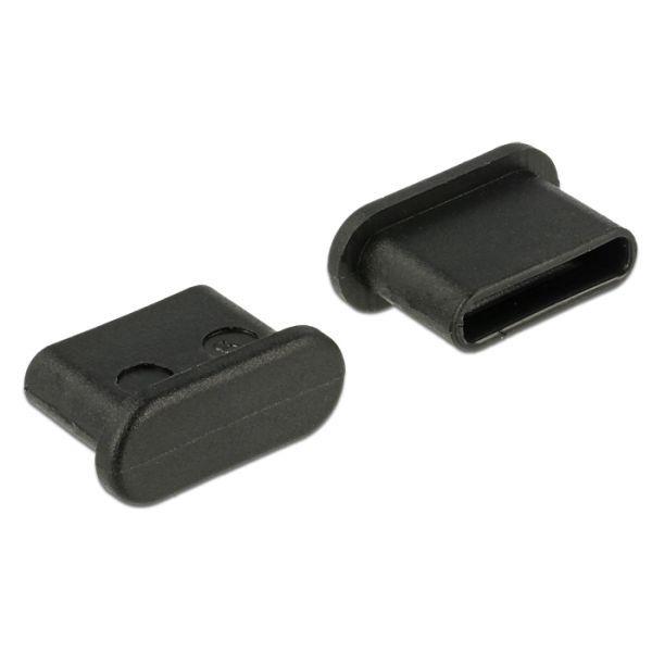 Tampões Antipoeira USB Type-C DELOCK 64014 (Sem pega - Polietileno - Preto)