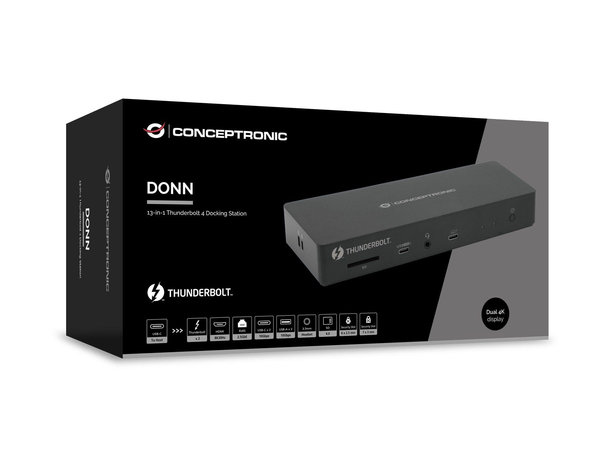 Base de Ligação Thunderbolt CONCEPTRONIC DONN30B (Preto), miniatura 8