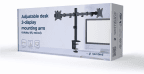 Suporte de Secretária para 2 Monitores GEMBIRD MA-D2-01 (100 x 100 mm, 75 x 75 mm - 100 x 100 mm - 75 x 75 mm - Preto)