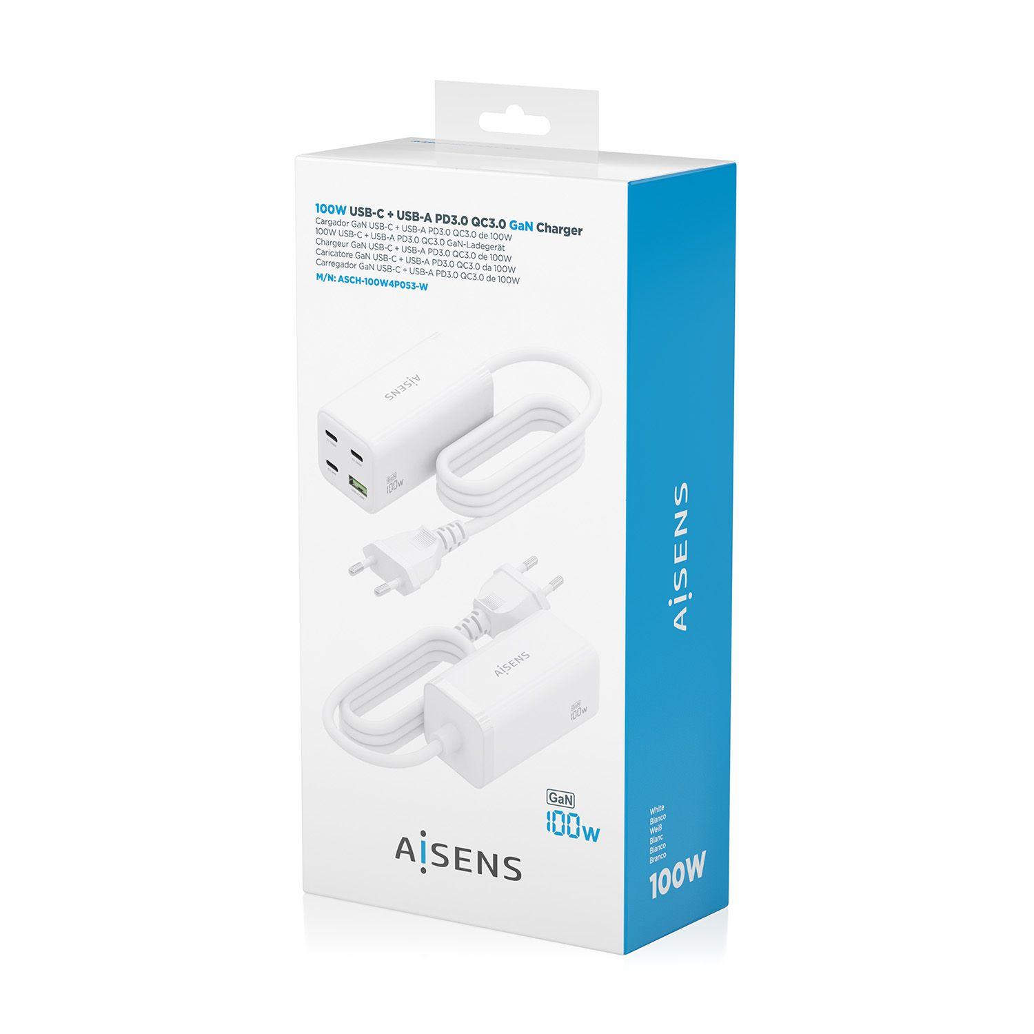 Carregador de Secretária AISENS ASCH-100W4P053-W (100 W - Branco), miniatura 7