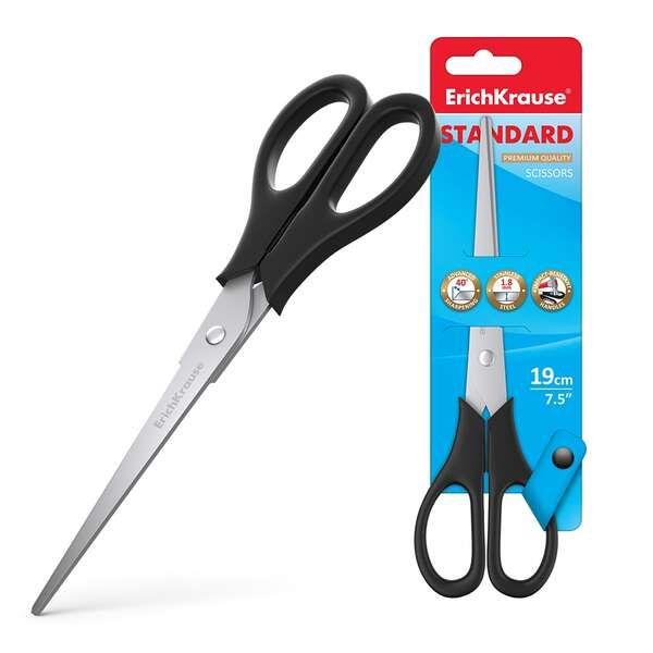 Tesoura ERICHKRAUSE Standard 19 cm (Aço inoxidável - Preto)