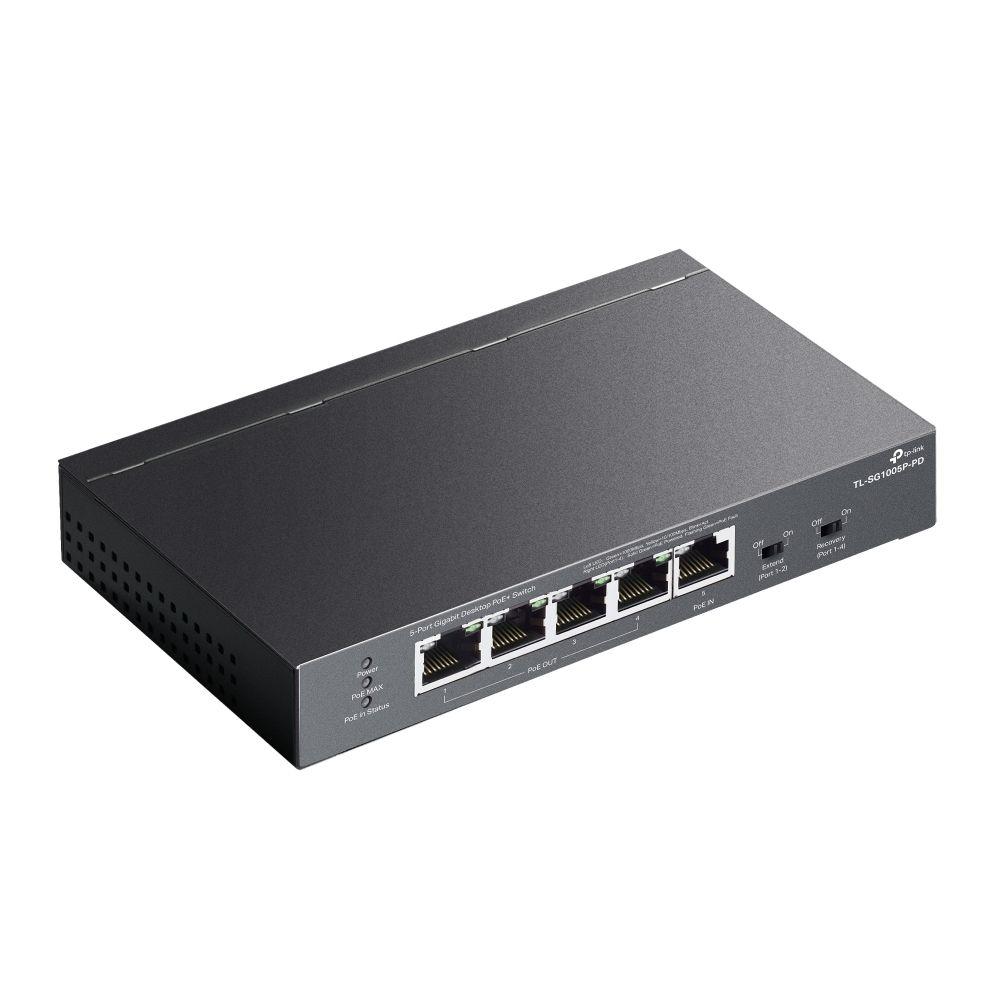 Switch TP-LINK TL-SG1005P-PD (Gigabit Ethernet - 10 Gbit/s - Preto) — miniatura 3