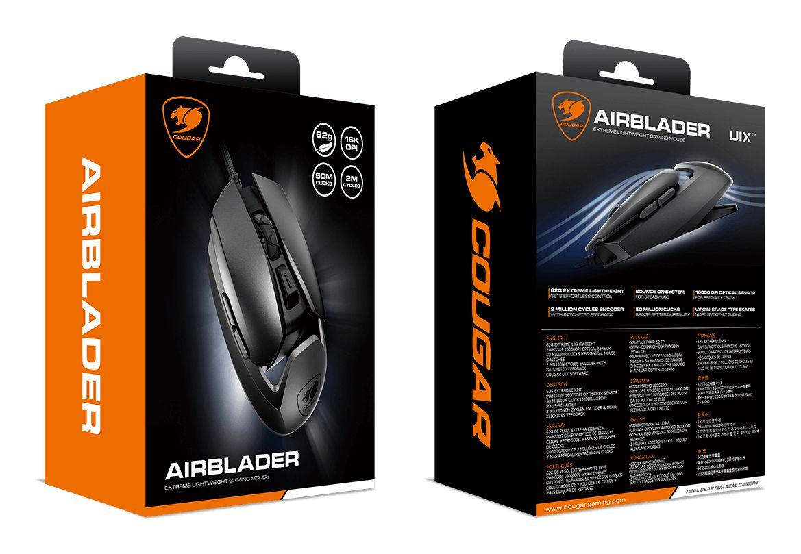 Rato COUGAR Airblader (16000 DPI - Ótico - 400 ips - Preto) — miniatura 9