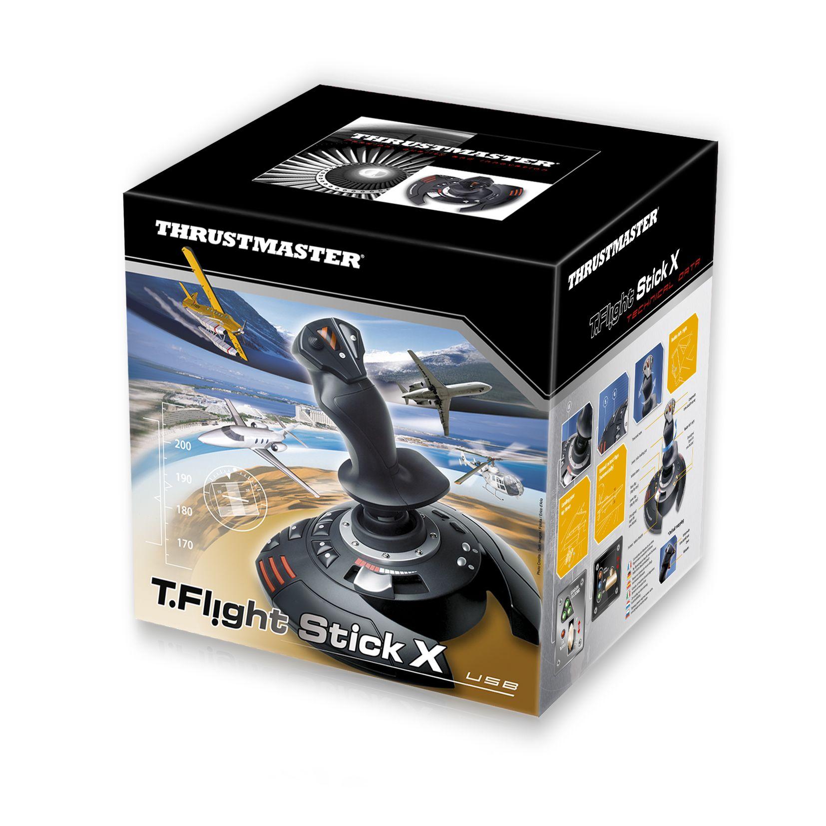 Joystick THRUSTMASTER T.Flight Stick X (PlayStation - Com fios - Preto, Vermelho e Prateado) — miniatura 3