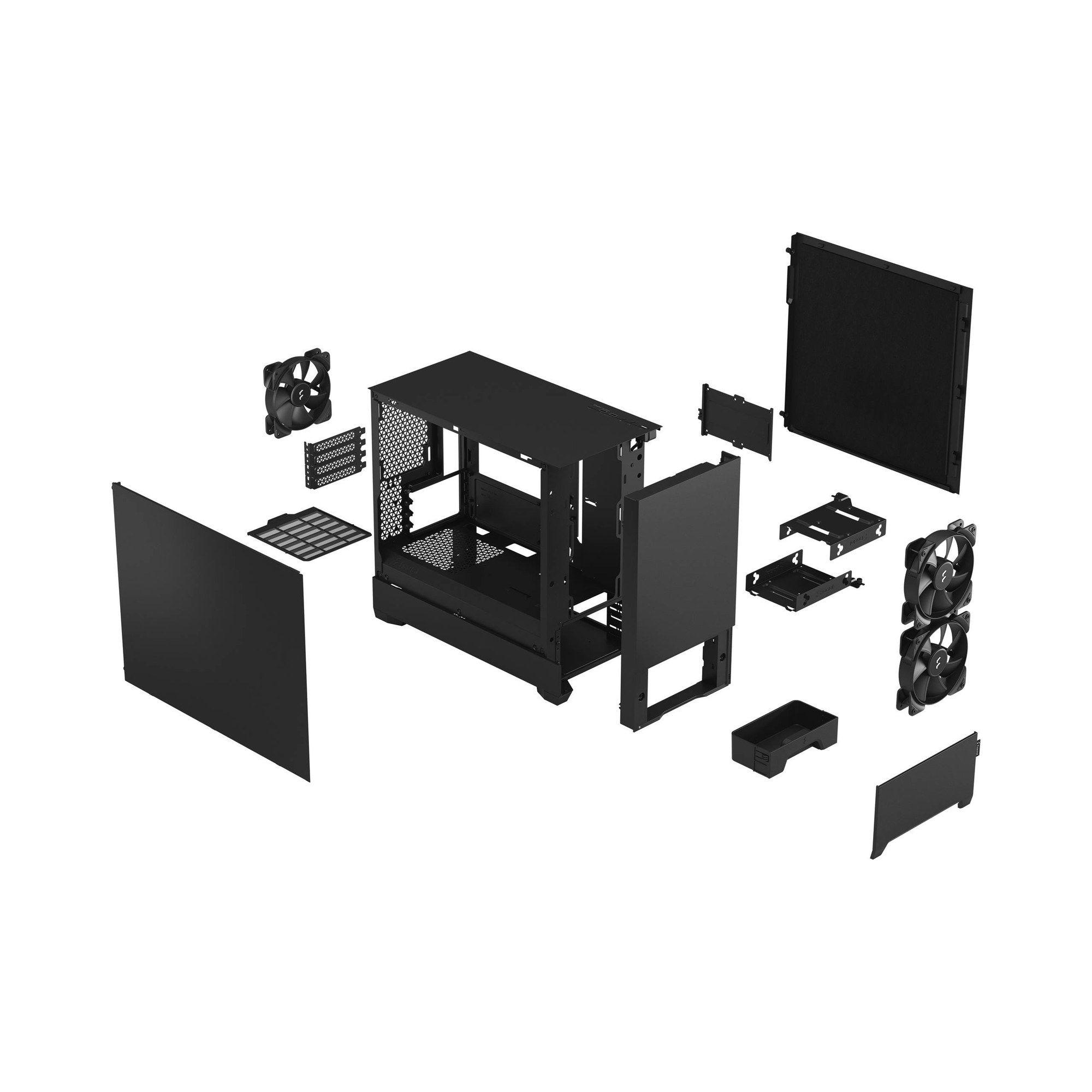 Caixa Micro-ATX FRACTAL DESIGN Pop Mini Silent Black Solid (Micro ATX, Mini-ITX - Mini Tower - Aço, ferro - Preto) — miniatura 5