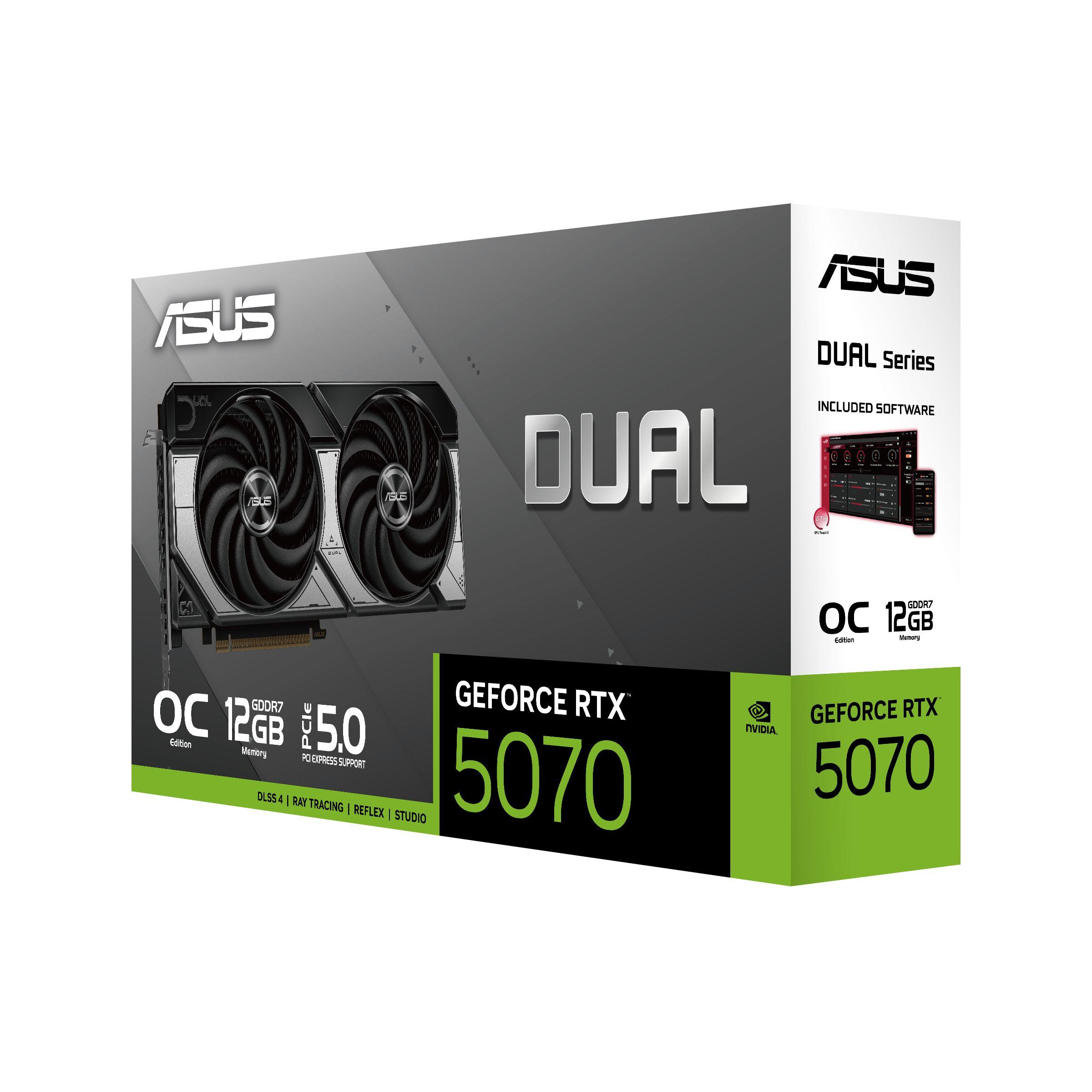 Placa Gráfica ASUS Dual RTX 5070 OC (GeForce RTX 5070 - 28 Gbit/s - 12 GB - Multicor), miniatura 7