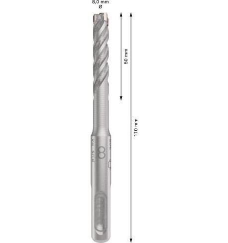 Broca para Martelo Perfurador BOSCH PRO SDS plus-5X 2608833788 (Carboneto de tungsténio - Aço inoxidável), miniatura 6