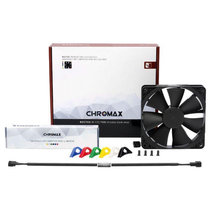 Ventoinha de Caixa NOCTUA chromax NF-F12 PWM CH.BK.S (Metal - 0,6 W - Preto), miniatura 3