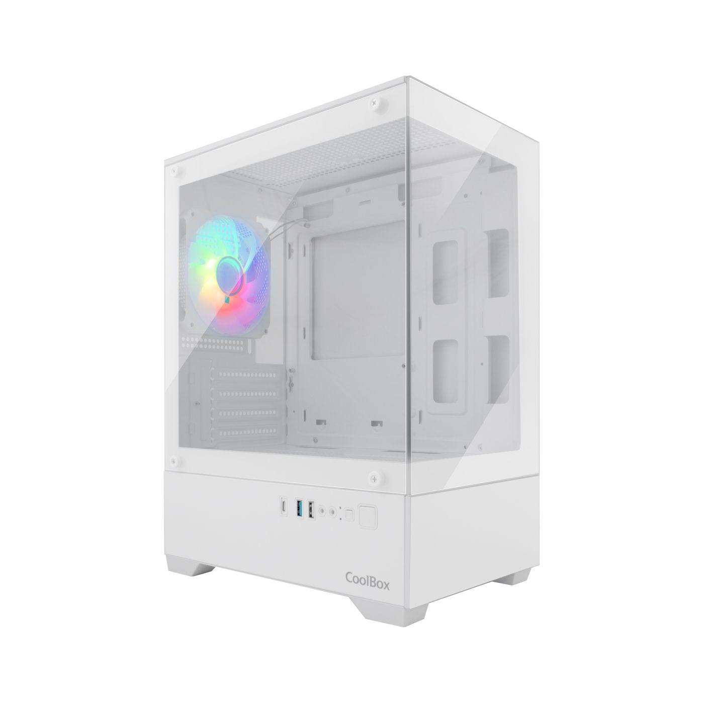 Caixa de Computador Gaming COOLBOX GM200 Vision Lite (Micro ATX, Mini-ITX - Micro Tower - Aço, vidro temperado - Branco) — miniatura 2