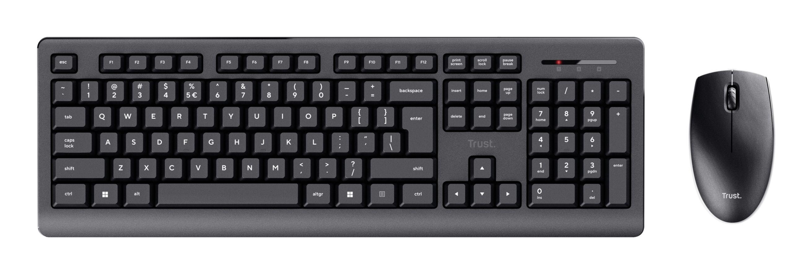 Conjunto de Teclado e Rato TRUST Primo Wireless Deskset (Espanhol - Interruptor de membrana - Tamanho completo - Preto) — miniatura 4